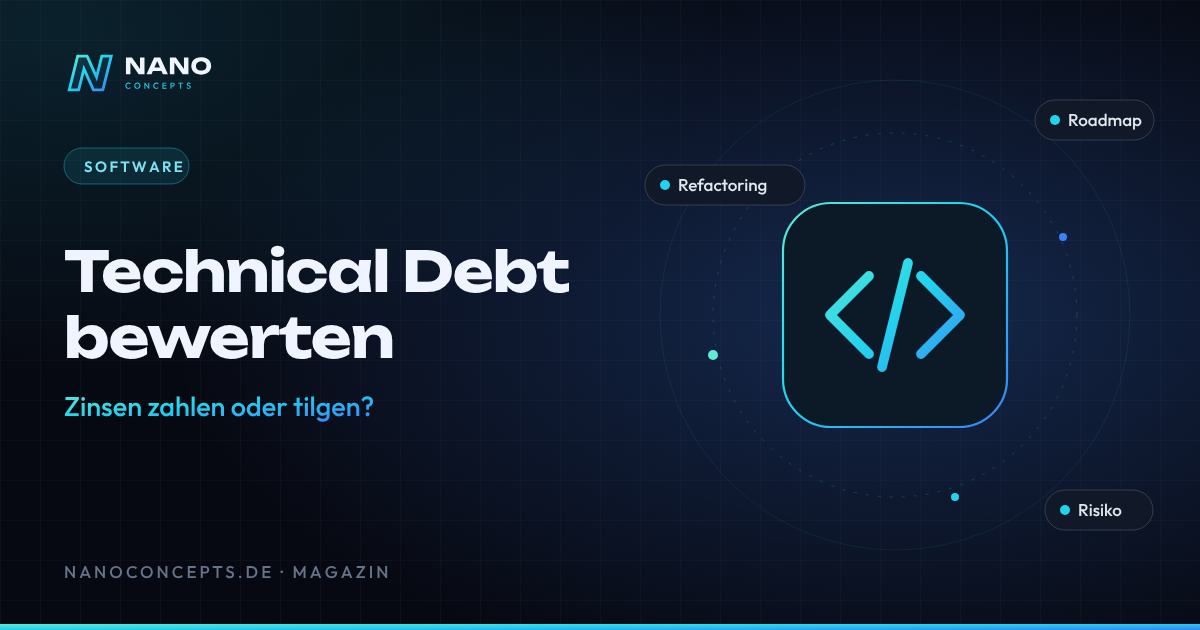 Beitragsbild: Technical Debt bewerten: Zinsen zahlen oder Schulden tilgen?