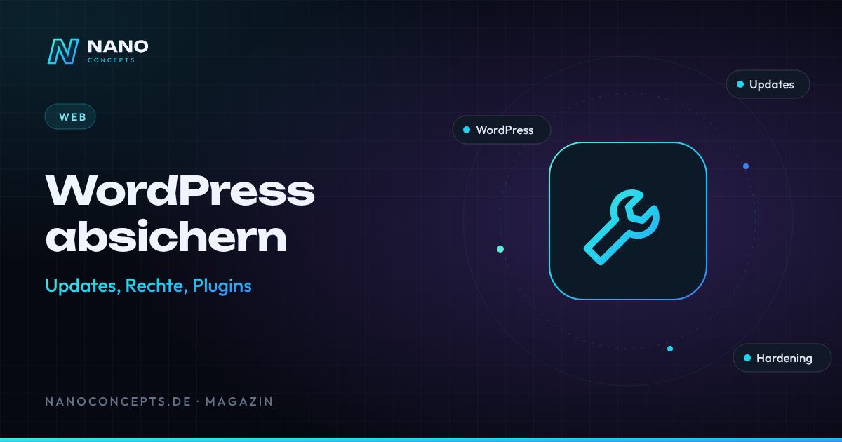 Beitragsbild: WordPress absichern: Updates, Rechte, Plugins und Performance