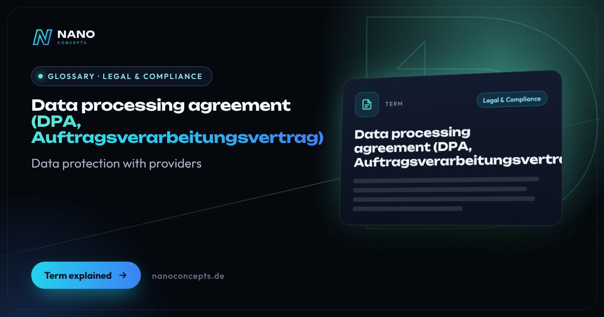 Featured image: Data processing agreement (DPA, Auftragsverarbeitungsvertrag)