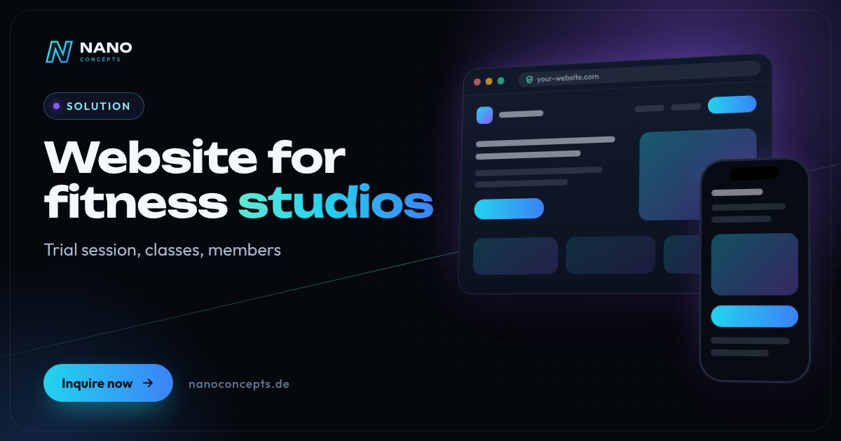 Featured image: Website for fitness studios