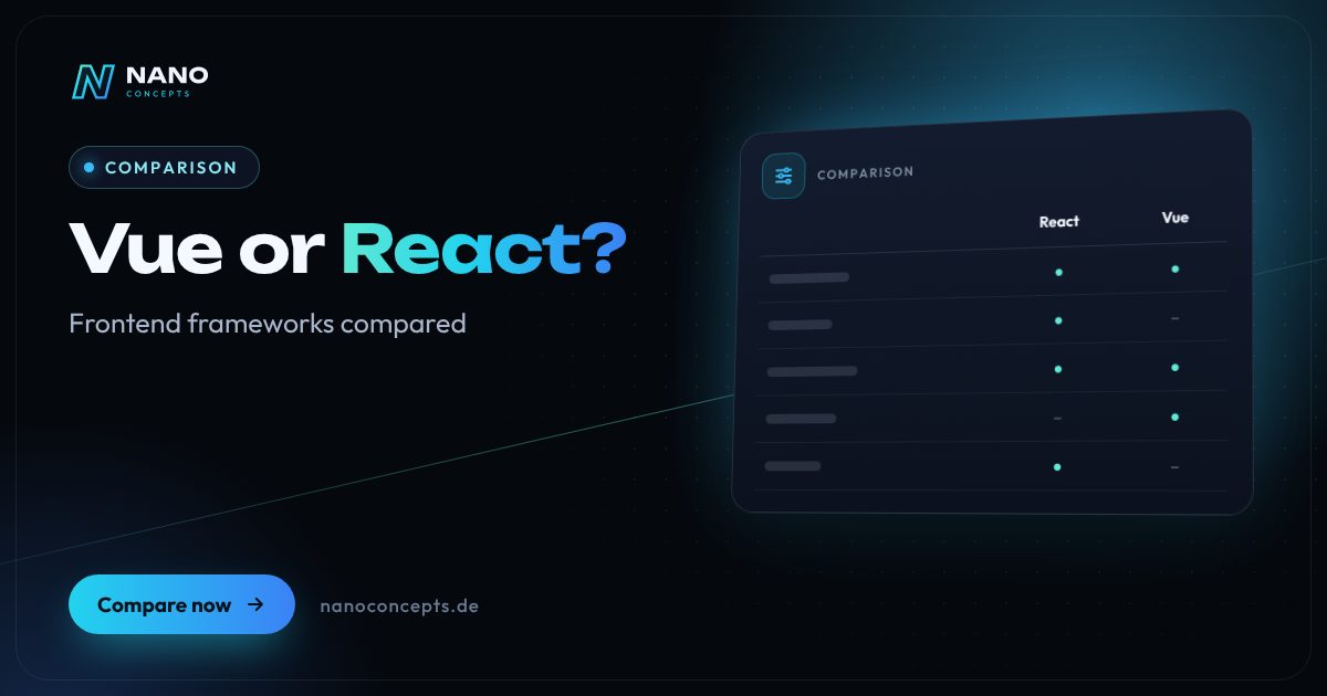 Featured image: Vue or React – which frontend framework fits your project?