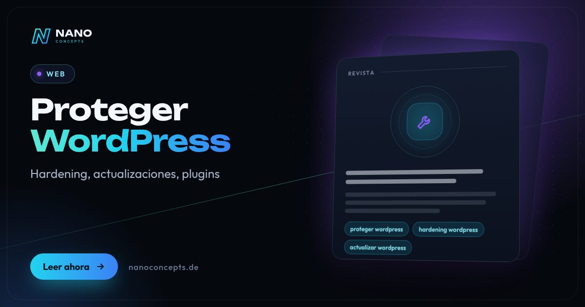 Imagen destacada: Proteger WordPress: hardening, actualizaciones, plugins y copias
