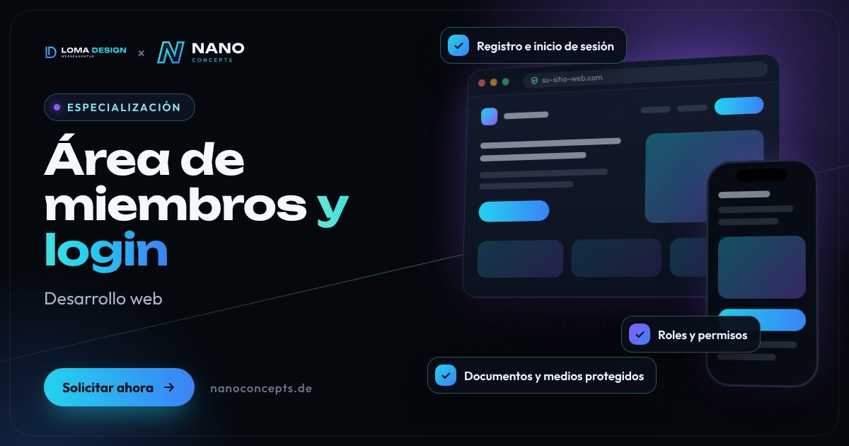 Imagen destacada: Área de miembros y login