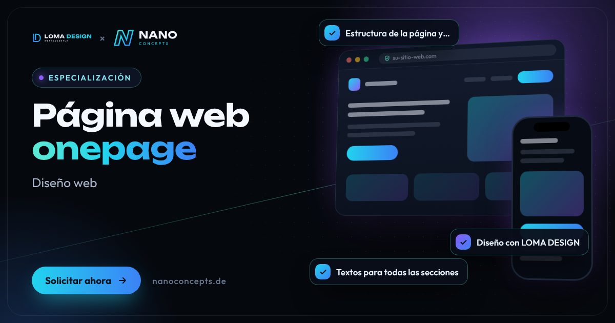 Imagen destacada: Página web onepage