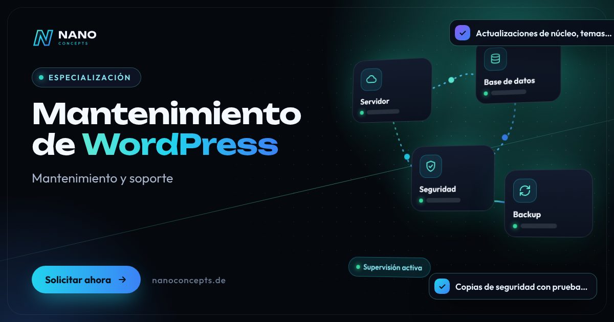 Imagen destacada: Mantenimiento de WordPress