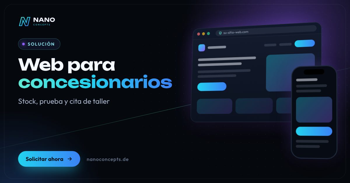 Imagen destacada: Página web para concesionarios de coches