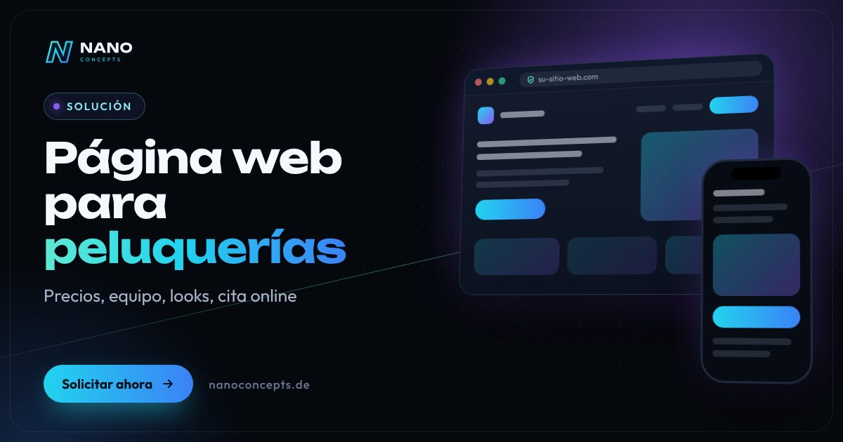 Imagen destacada: Página web para peluquerías