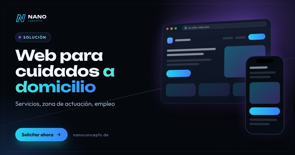 Imagen destacada: Página web para servicios de cuidados a domicilio