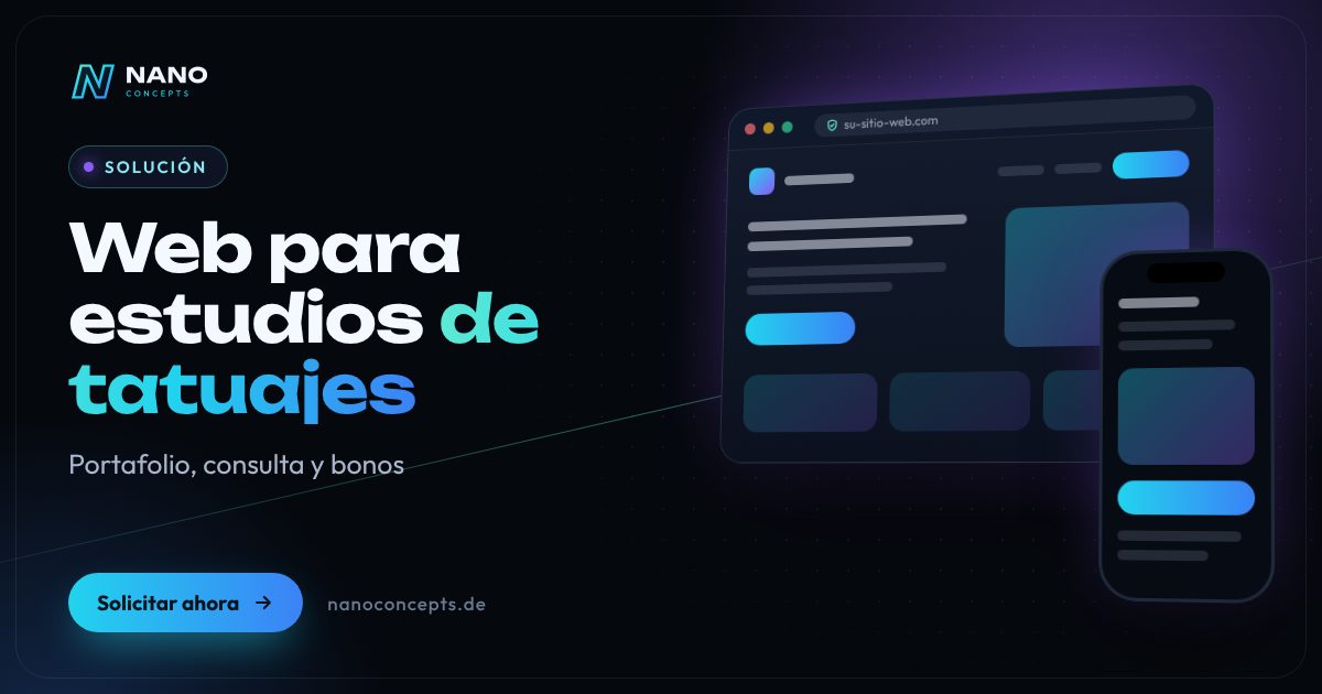 Imagen destacada: Página web para estudios de tatuajes