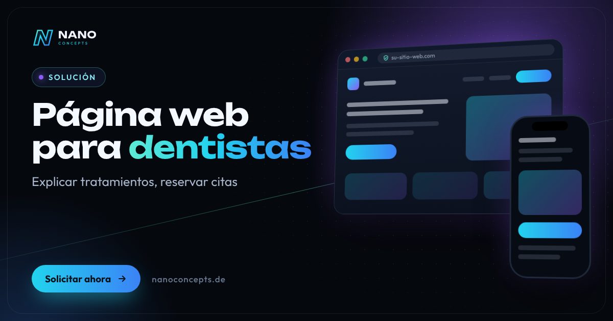 Imagen destacada: Página web para dentistas