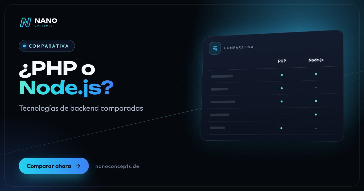 Imagen destacada: ¿PHP o Node.js? ¿Qué tecnología de backend es la adecuada para su proyecto?
