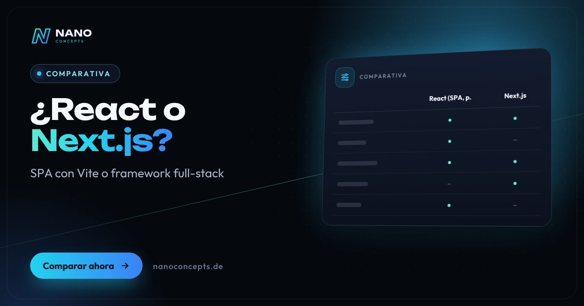 Imagen destacada: React o Next.js: ¿qué configuración conviene a su aplicación web?