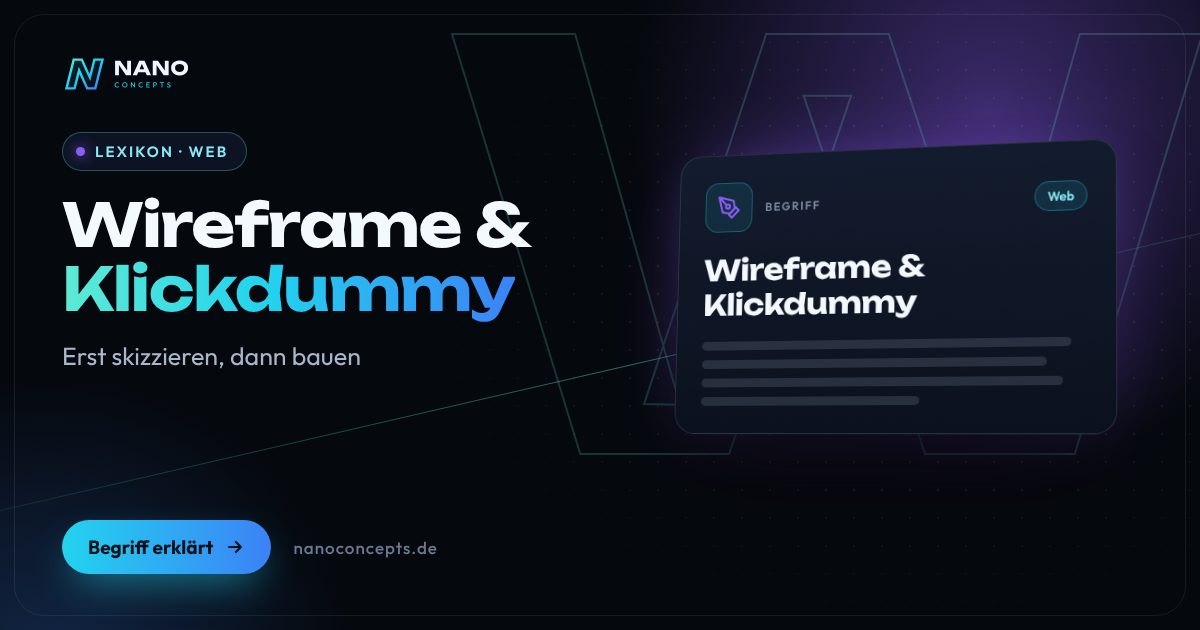 Beitragsbild: Wireframe & Klickdummy