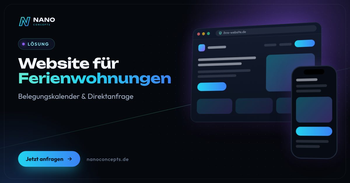 Beitragsbild: Website für Ferienwohnungen