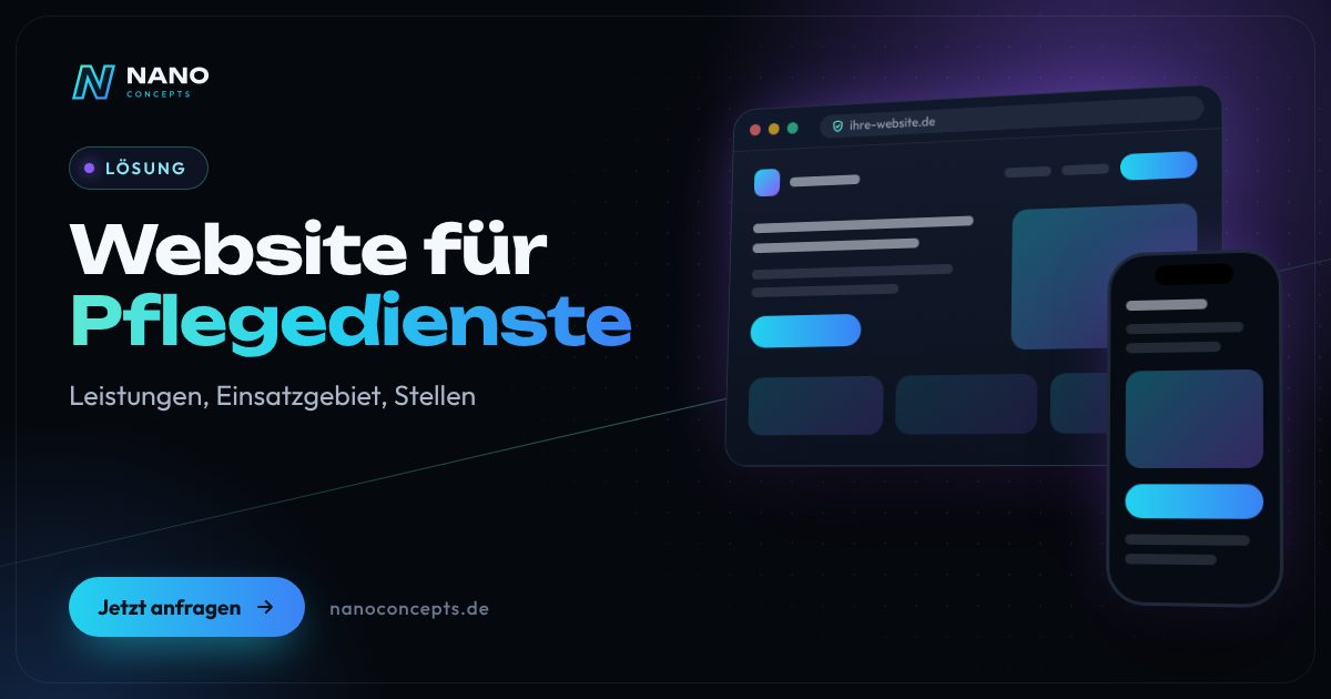 Beitragsbild: Website für Pflegedienste