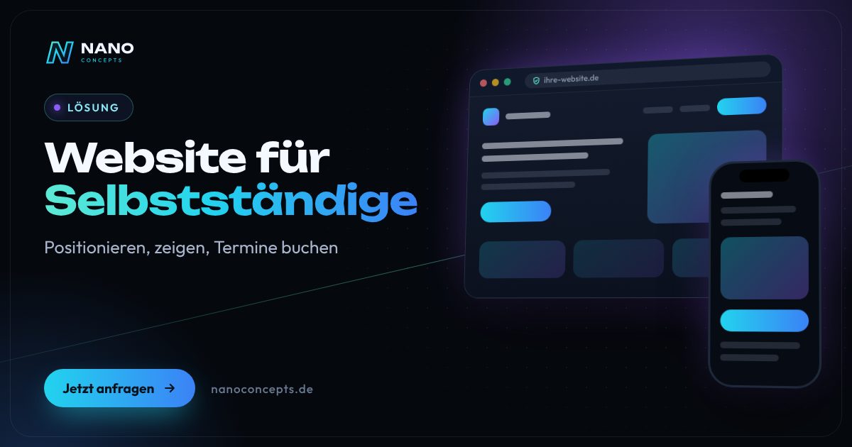 Beitragsbild: Website für Selbstständige
