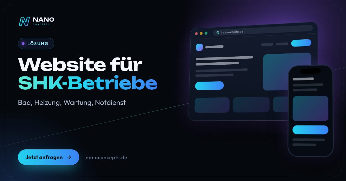 Beitragsbild: Website für SHK-Betriebe
