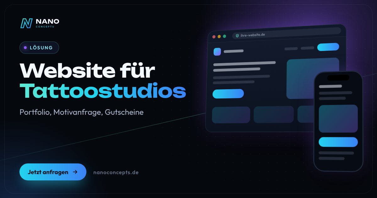 Beitragsbild: Website für Tattoostudios