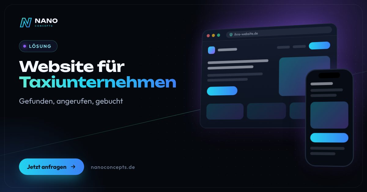 Beitragsbild: Website für Taxiunternehmen