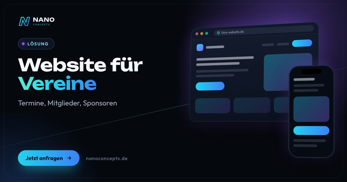 Beitragsbild: Website für Vereine