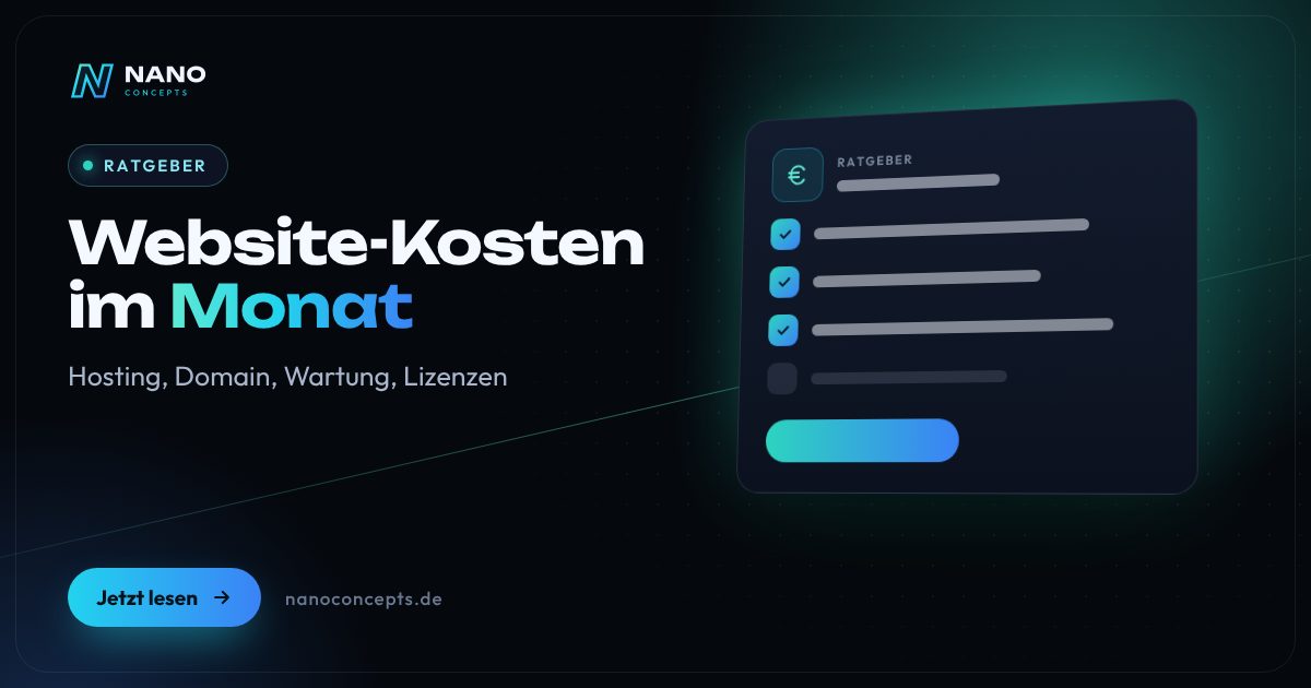 Beitragsbild: Was kostet eine Website im Monat – und im Jahr?