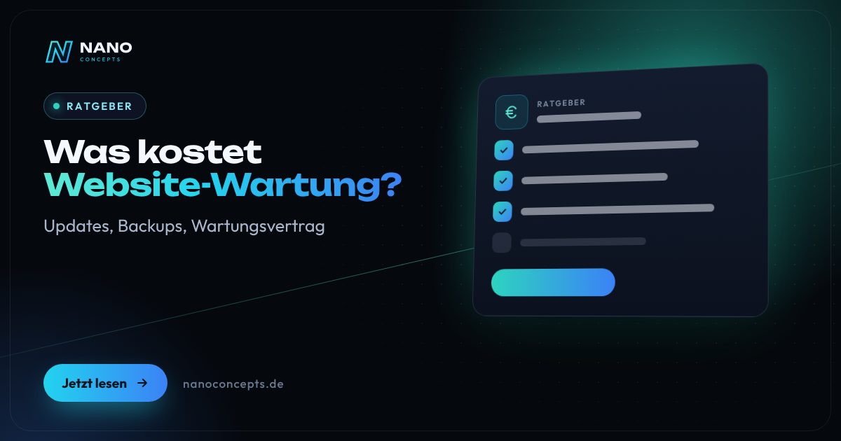 Beitragsbild: Was kostet die Wartung einer Website?