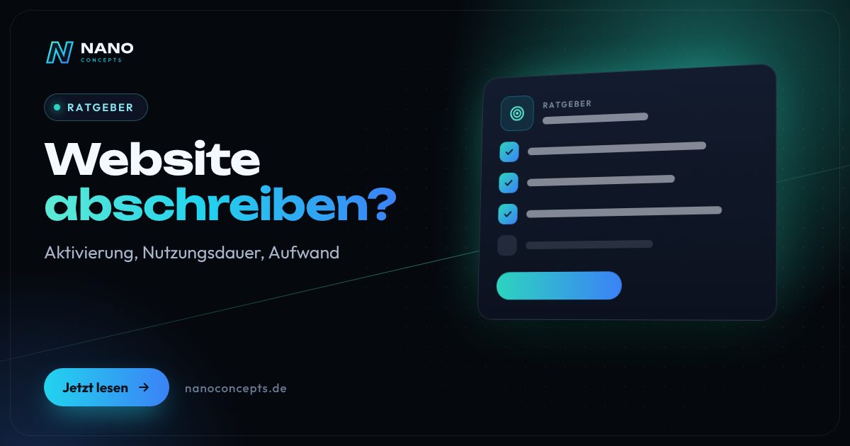 Beitragsbild: Website-Kosten: aktivieren oder sofort abschreiben?