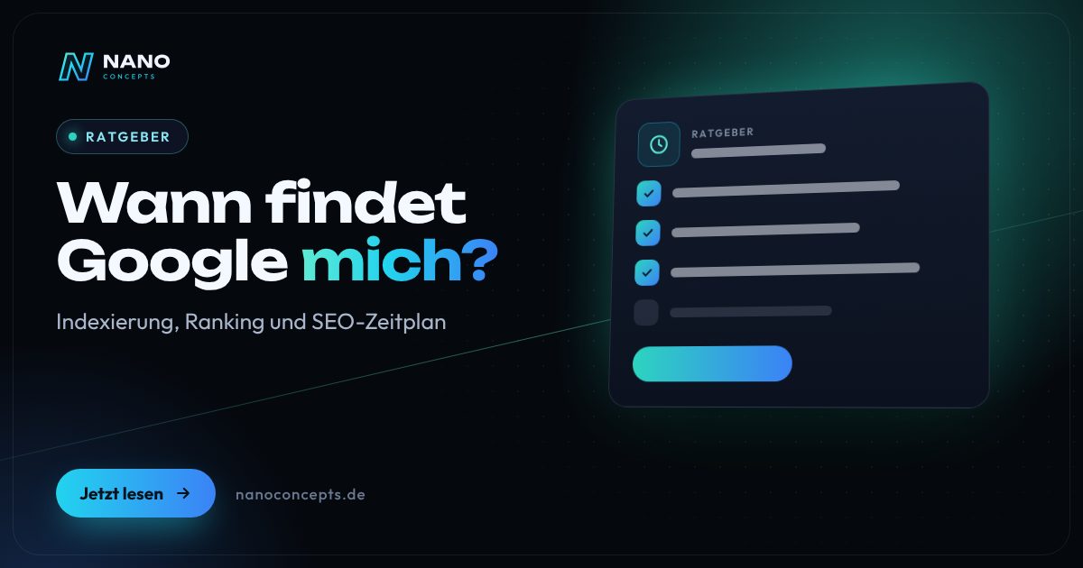 Beitragsbild: Wie lange dauert es, bis Google eine Website findet und SEO wirkt?