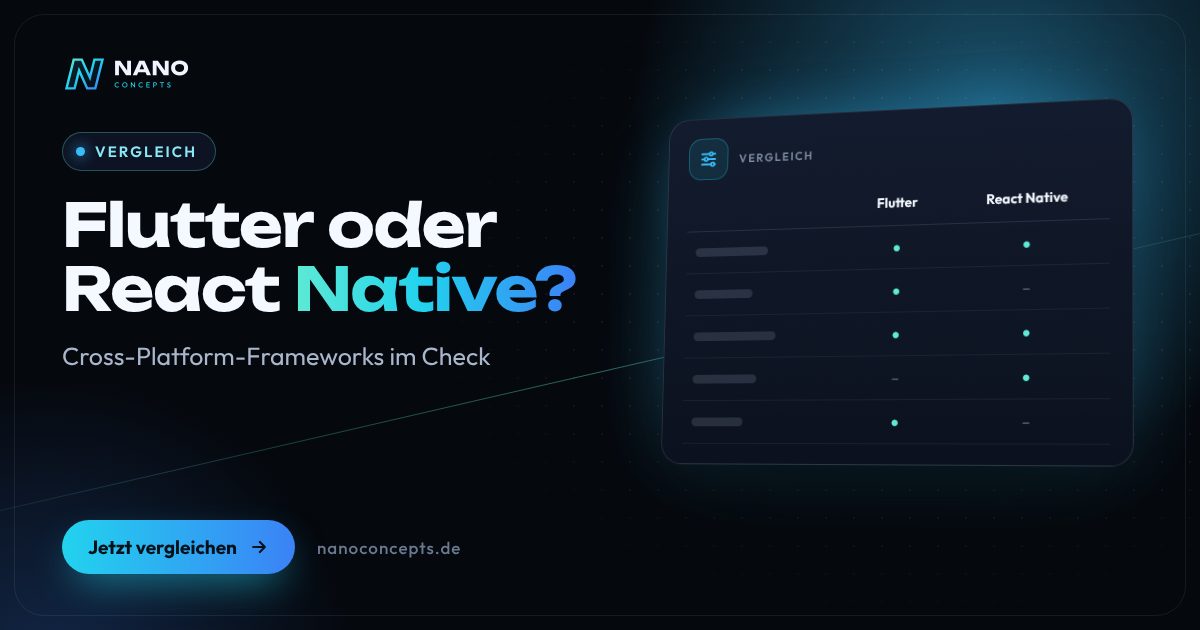 Beitragsbild: Flutter oder React Native – welches Framework für Ihre App?