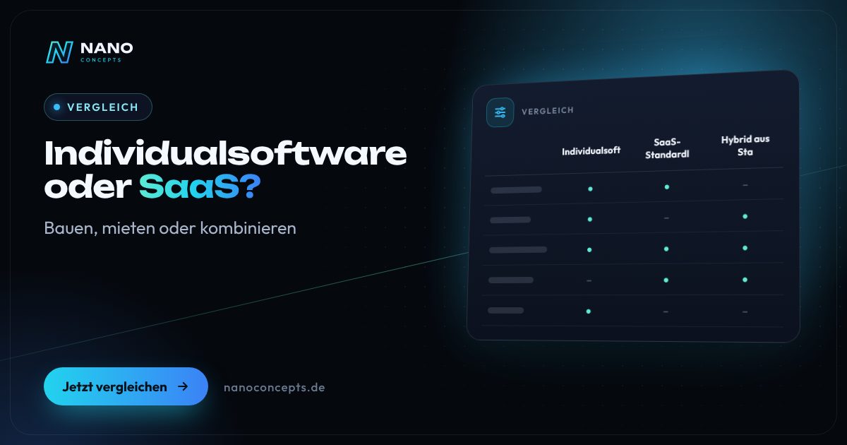 Beitragsbild: Individualsoftware oder SaaS – wann lohnt sich welche Lösung für Ihr Unternehmen?