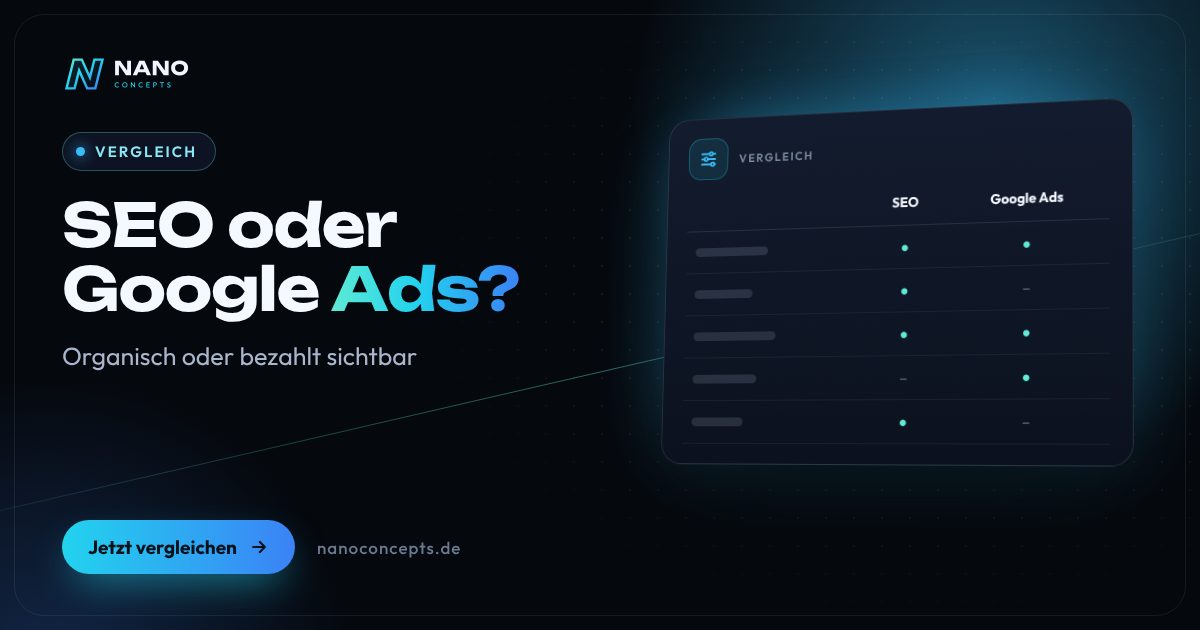 Beitragsbild: SEO oder Google Ads – was bringt Ihrem Unternehmen mehr Anfragen?