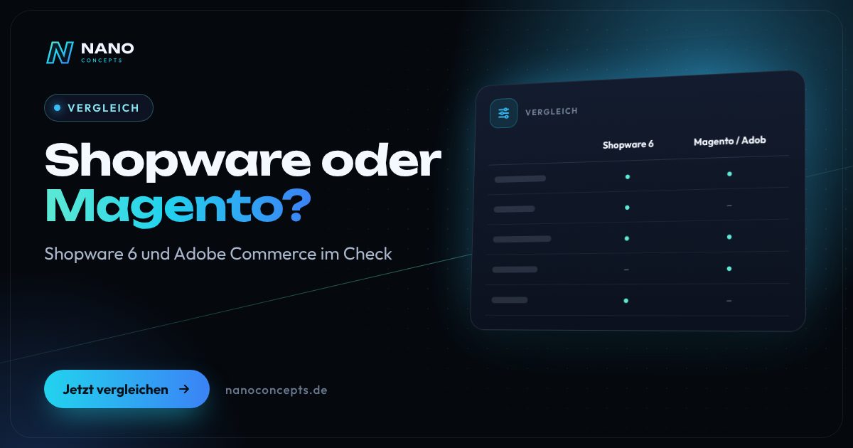 Beitragsbild: Shopware oder Magento (Adobe Commerce) – welches Shopsystem passt?