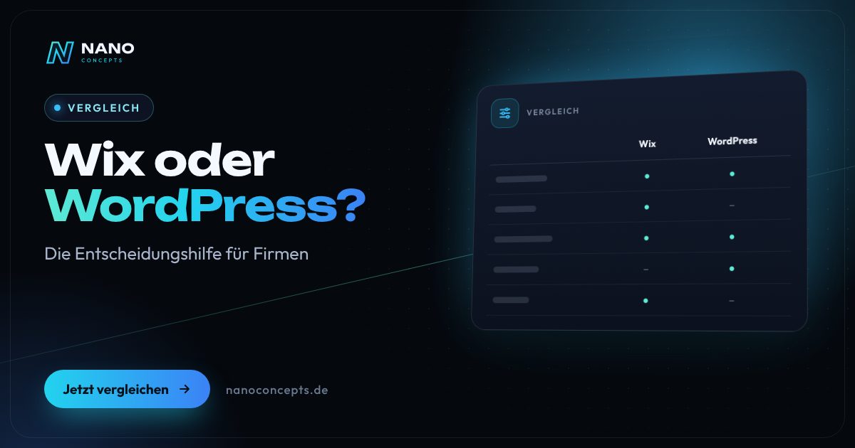 Beitragsbild: Wix oder WordPress – welches System ist die bessere Basis für Ihre Firmenwebsite?