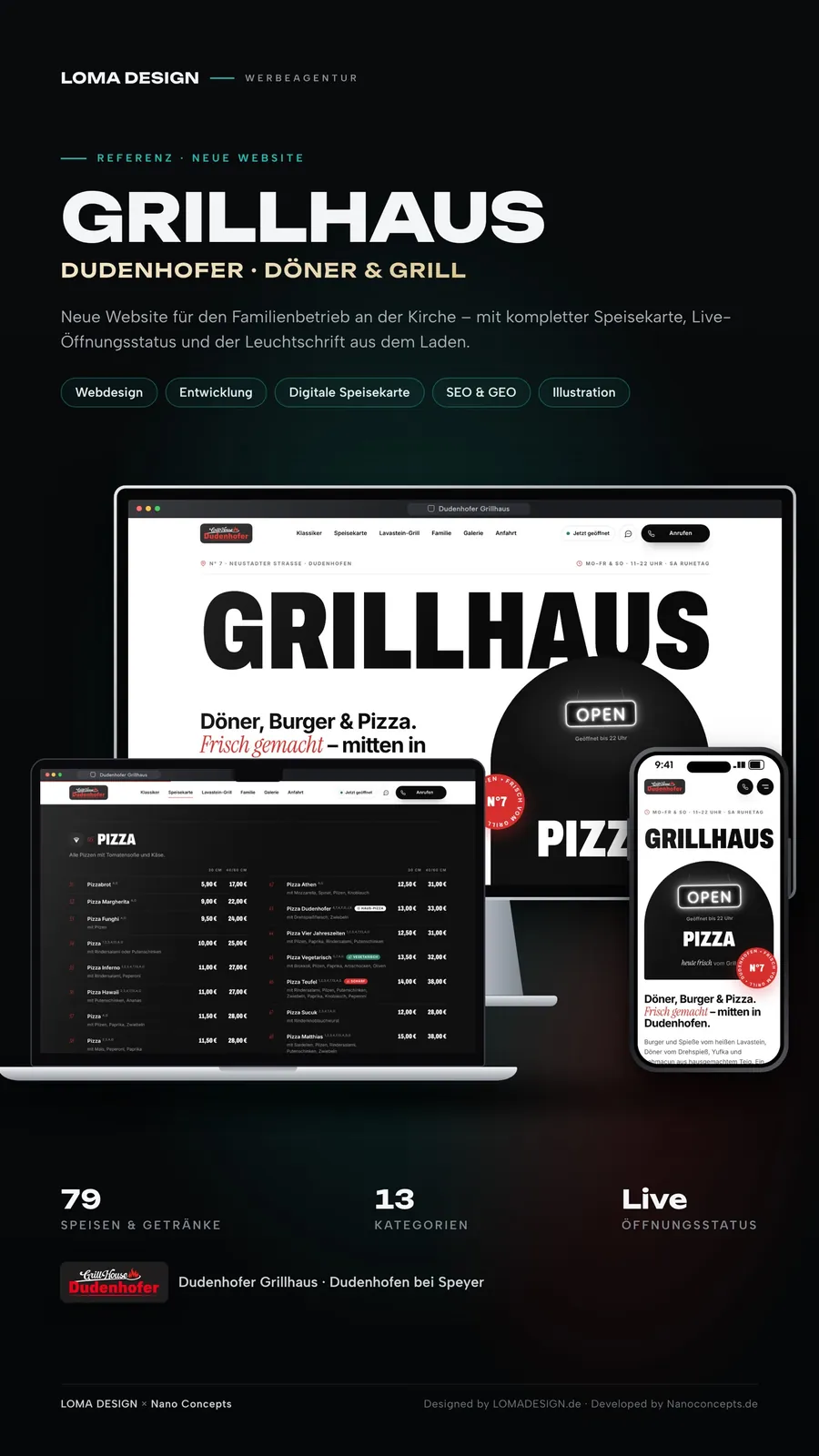 Dudenhofer Grillhaus – Story 9:16 · Website & digital menu