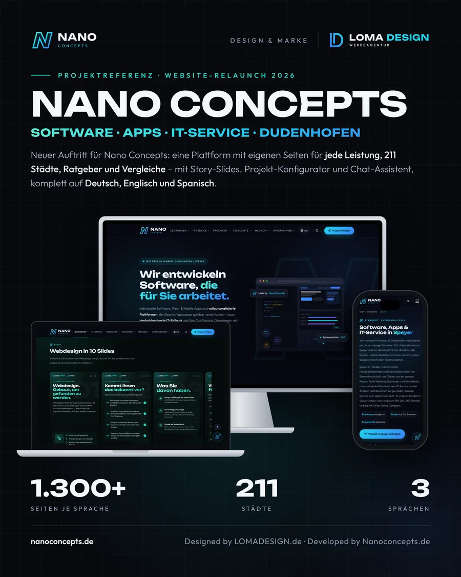 Nano Concepts – Feed post 4:5 · Website relaunch