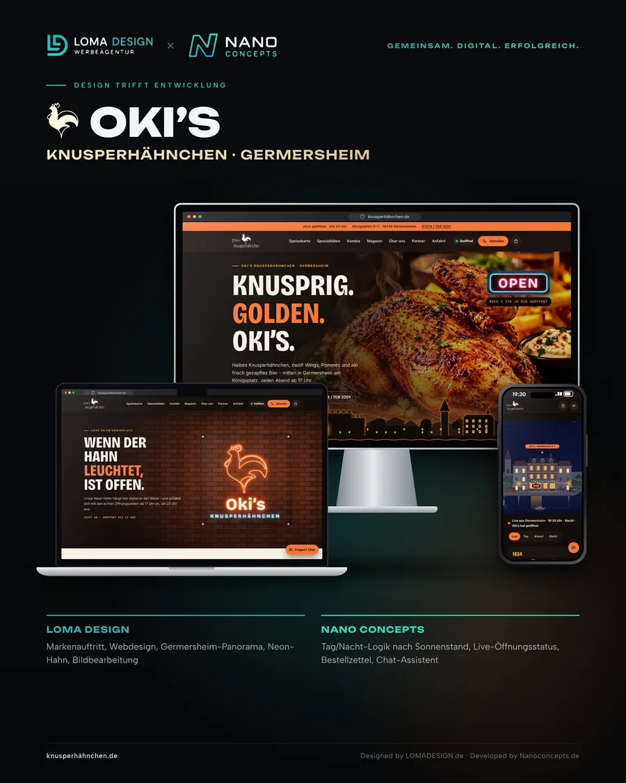 Oki's Knusperhähnchen – Feed post 4:5 · LOMA DESIGN × Nano Concepts