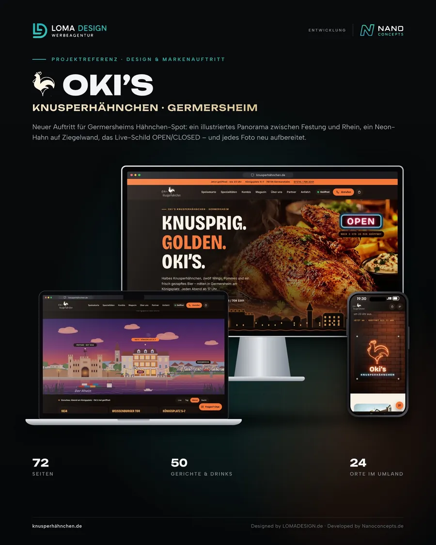 Oki's Knusperhähnchen – Feed post 4:5 · Design & brand identity