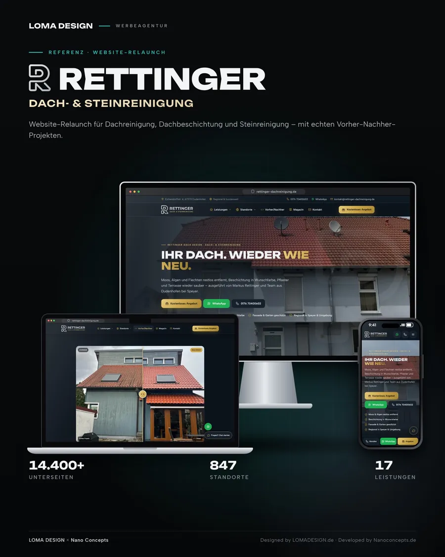 Rettinger Dach- & Steinreinigung – Post de feed 4:5 · Relanzamiento web