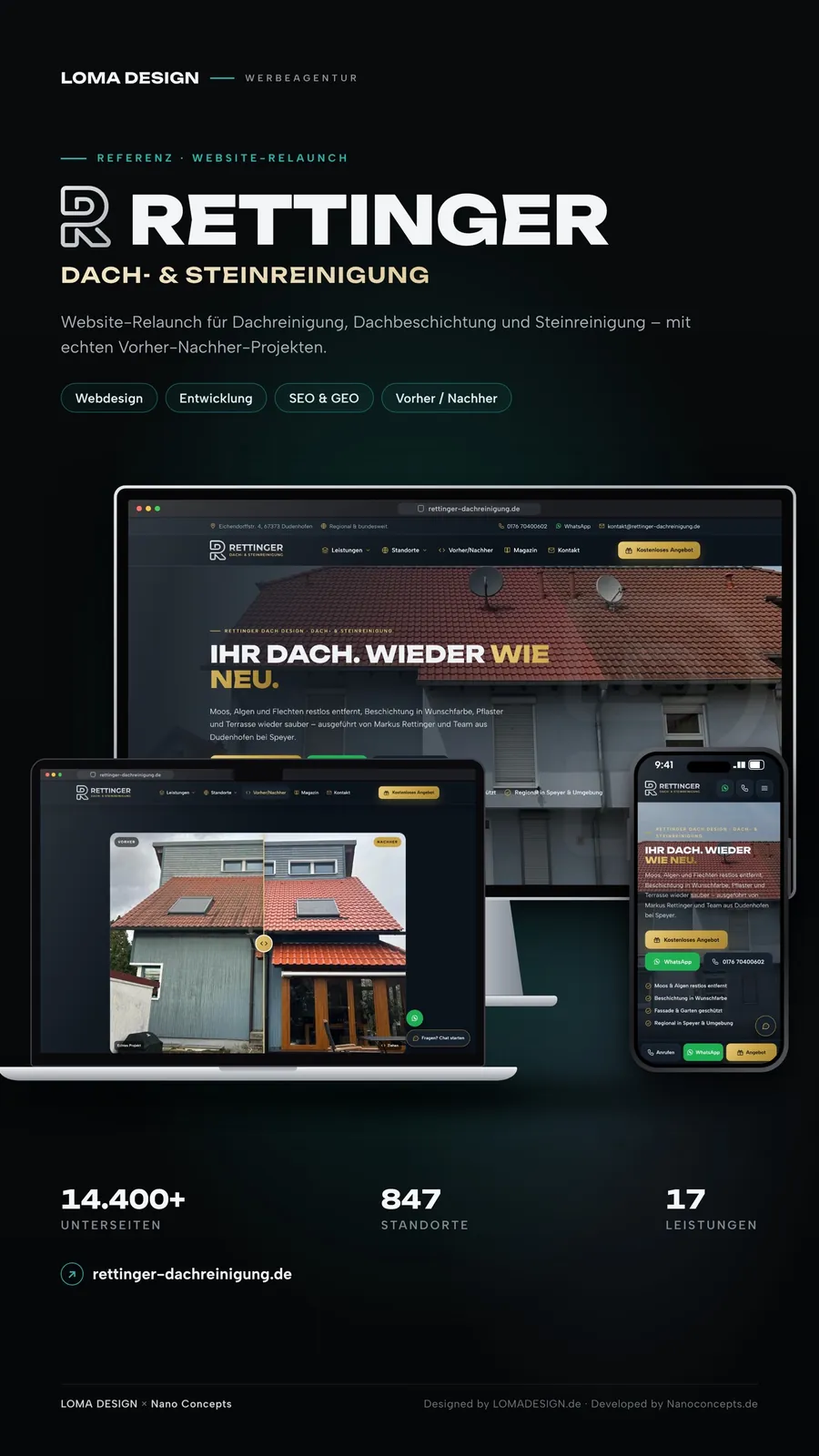 Rettinger Dach- & Steinreinigung – Historia 9:16 · Relanzamiento web