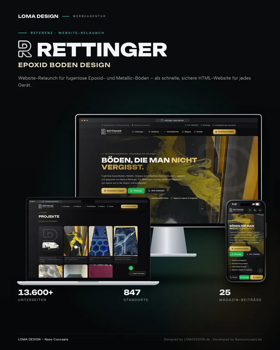 Rettinger Epoxid Boden Design – Feed-Post 4:5 · Website-Relaunch